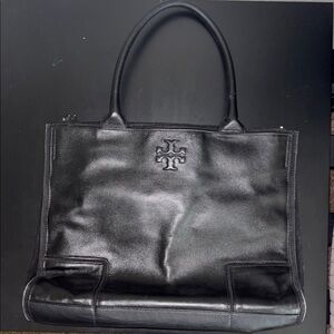 Tory Burch Black Leather Tote Bag